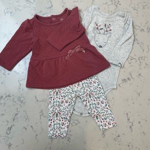 Baby Girls' Deer Top & Bottom Set - Just One You® made by carter's Gray 6M